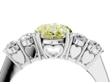 White gold Fancy Yellow Oval  Cut Diamond Five-Stone Prong Set White Gold Ring_36