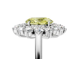 White gold Fancy Yellow Oval Cut Diamond Floral Double Halo Engagement Ring with Prong Setting_41