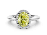 White gold Fancy Yellow Oval  Cut Diamond Halo Engagement Ring with Split Shank and Four-Prong Setting_88