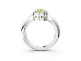 White gold Fancy Yellow Oval  Cut Diamond Halo Engagement Ring with Split Shank and Four-Prong Setting_91