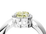 White gold Fancy Yellow Oval  Cut Diamond Halo Engagement Ring with Split Shank and Four-Prong Setting_92