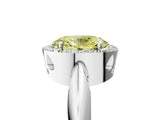 White gold Fancy Yellow Oval  Cut Diamond Halo Engagement Ring with Split Shank and Four-Prong Setting_93