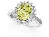 White gold Fancy Yellow Oval  Cut Diamond Halo Ring with Round Brilliant Halo and Solitaire Band_74