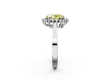 White gold Fancy Yellow Oval  Cut Diamond Halo Ring with Round Brilliant Halo and Solitaire Band_75