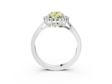 White gold Fancy Yellow Oval  Cut Diamond Halo Ring with Round Brilliant Halo and Solitaire Band_76