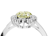 White gold Fancy Yellow Oval  Cut Diamond Halo Ring with Round Brilliant Halo and Solitaire Band_77