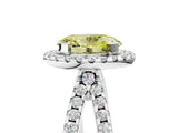 White gold Fancy Yellow Oval Cut Diamond Halo Ring with Split Shank Pavé Band and Prong Setting_84