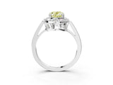 White gold Fancy Yellow Oval Cut Diamond Halo Ring with Split Shank and Four-Prong Setting_61