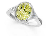 White gold Fancy Yellow Oval Cut Diamond Halo Ring with Tapered Band and Four-Prong Setting_32