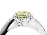 White gold Fancy Yellow Oval Cut Diamond Halo Split Shank Engagement Ring_100