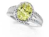White gold Fancy Yellow Oval Cut Diamond Halo Split Shank Engagement Ring_97