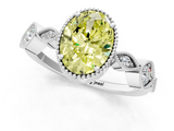 White gold Fancy Yellow Oval  Cut Diamond Milgrain Marquise Band with Prong Setting_4