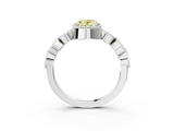 White gold Fancy Yellow Oval  Cut Diamond Milgrain Marquise Band with Prong Setting_6