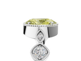 White gold Fancy Yellow Oval  Cut Diamond Milgrain Marquise Band with Prong Setting_8