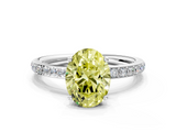 White gold Fancy Yellow Oval  Cut Diamond Pavé Band Ring with Four-Prong Setting_24