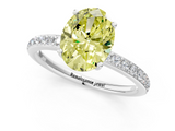White gold Fancy Yellow Oval  Cut Diamond Pavé Band Ring with Four-Prong Setting_25
