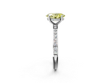 White gold Fancy Yellow Oval  Cut Diamond Pavé Band Ring with Four-Prong Setting_26