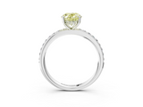 White gold Fancy Yellow Oval  Cut Diamond Pavé Band Ring with Four-Prong Setting_27