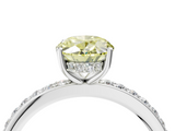 White gold Fancy Yellow Oval  Cut Diamond Pavé Band Ring with Four-Prong Setting_28