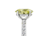 White gold Fancy Yellow Oval  Cut Diamond Pavé Band Ring with Four-Prong Setting_29