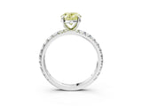 White gold Fancy Yellow Oval  Cut Diamond Pavé Band with Four-Prong Setting_15