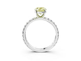 White gold Fancy Yellow Oval  Cut Diamond Pavé Band with Four-Prong Setting_18