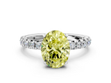 White gold Fancy Yellow Oval  Cut Diamond Pavé Band with Four-Prong Setting_20