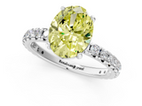 White gold Fancy Yellow Oval  Cut Diamond Pavé Band with Four-Prong Setting_21