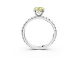 White gold Fancy Yellow Oval  Cut Diamond Pavé Band with Four-Prong Setting_23