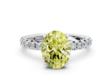 White gold Fancy Yellow Oval  Cut Diamond Pavé Band with Four-Prong Setting_23
