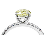 White gold Fancy Yellow Oval  Cut Diamond Pavé Band with Four-Prong Setting_24