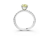 White gold Fancy Yellow Oval  Cut Diamond Pavé Band with Four-Prong Setting_26