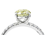 White gold Fancy Yellow Oval  Cut Diamond Pavé Band with Four-Prong Setting_28