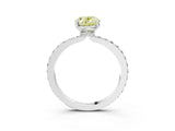 White gold Fancy Yellow Oval Cut Diamond Pavé Engagement Ring with Round  Accents and Prong Setting_116
