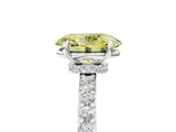 White gold Fancy Yellow Oval Cut Diamond Pavé Engagement Ring with Round  Accents and Prong Setting_118