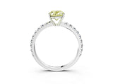 White gold Fancy Yellow Oval Cut Diamond Pavé Solitaire Engagement Ring with Four-Prong Setting_98