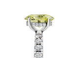 White gold Fancy Yellow Oval Cut Diamond Pave Band Solitaire Ring with Round  and Prong Setting_135
