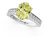 White gold Fancy Yellow Oval  Cut Diamond Pave Band with Four-Prong Setting_37