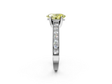 White gold Fancy Yellow Oval  Cut Diamond Pave Band with Four-Prong Setting_39