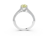 White gold Fancy Yellow Oval  Cut Diamond Pave Band with Four-Prong Setting_40