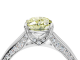 White gold Fancy Yellow Oval  Cut Diamond Pave Band with Four-Prong Setting_41
