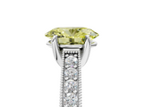 White gold Fancy Yellow Oval  Cut Diamond Pave Band with Four-Prong Setting_42