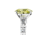 White gold Fancy Yellow Oval  Cut Diamond Ring with Baguette Side Stones, Channel Set Band, and Four-Prong Setting_41
