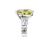 White gold Fancy Yellow Oval  Cut Diamond Ring with Baguette Side Stones, Channel Set Band, and Four-Prong Setting_8