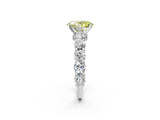 White gold Fancy Yellow Oval Cut Diamond Side Stone Engagement Ring with Four-Prong Setting_42