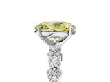 White gold Fancy Yellow Oval Cut Diamond Side Stone Solitaire Ring with Round  and Four-Prong Setting_29