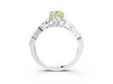 White gold Fancy Yellow Oval Cut Diamond Solitaire Celtic Knot Ring with Four-Prong Setting_84