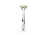 White gold Fancy Yellow Oval Cut Diamond Solitaire Engagement Ring with Cathedral Setting and Four-Prong Mount_106