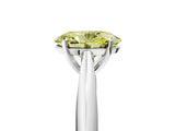 White gold Fancy Yellow Oval Cut Diamond Solitaire Engagement Ring with Cathedral Setting and Four-Prong Mount_156
