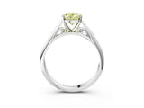 White gold Fancy Yellow Oval Cut Diamond Solitaire Engagement Ring with Cathedral Setting and Four-Prong Mount_47